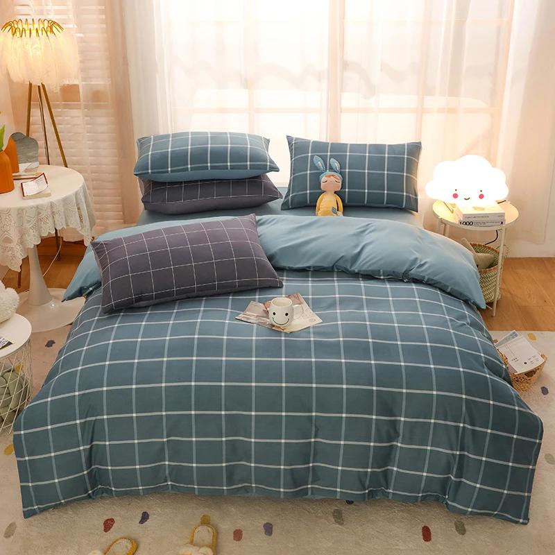 Luxurious Washed Cotton Duvet Cover Soft Skin friendly Fabric AB Double Sided Design Bed Cover Single Double Bed Duv